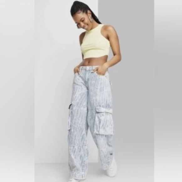Wild Fable Mid Rise Baggy Cargo Pants Size 00 - Picture 1 of 12